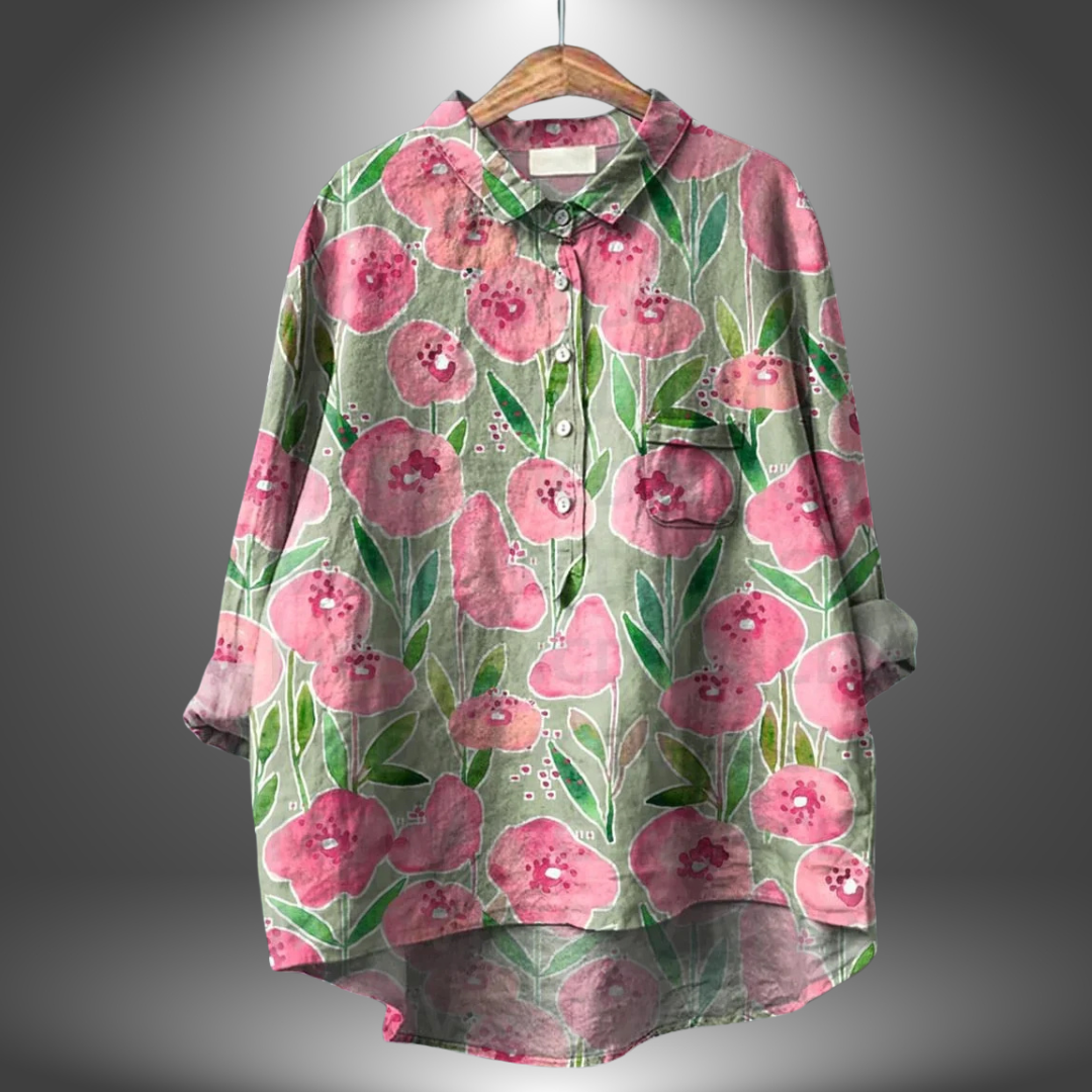 Luiza - Chemise à fleurs faite main