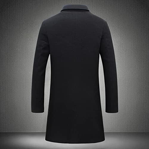 | Nouveau manteau long en coton et laine mélangée pour hommes - Mode décontractée et professionnelle