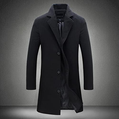 | Nouveau manteau long en coton et laine mélangée pour hommes - Mode décontractée et professionnelle