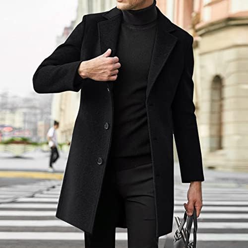 | Nouveau manteau long en coton et laine mélangée pour hommes - Mode décontractée et professionnelle