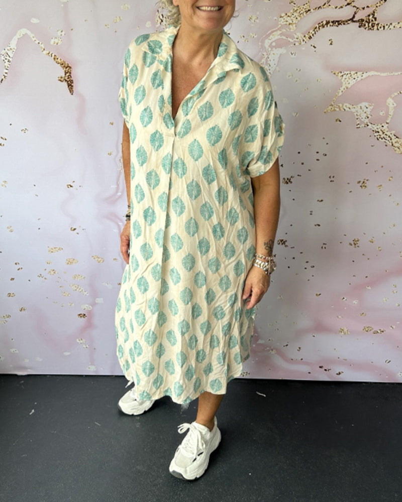 Liora™ | Robe de printemps ample avec col à revers et manches courtes