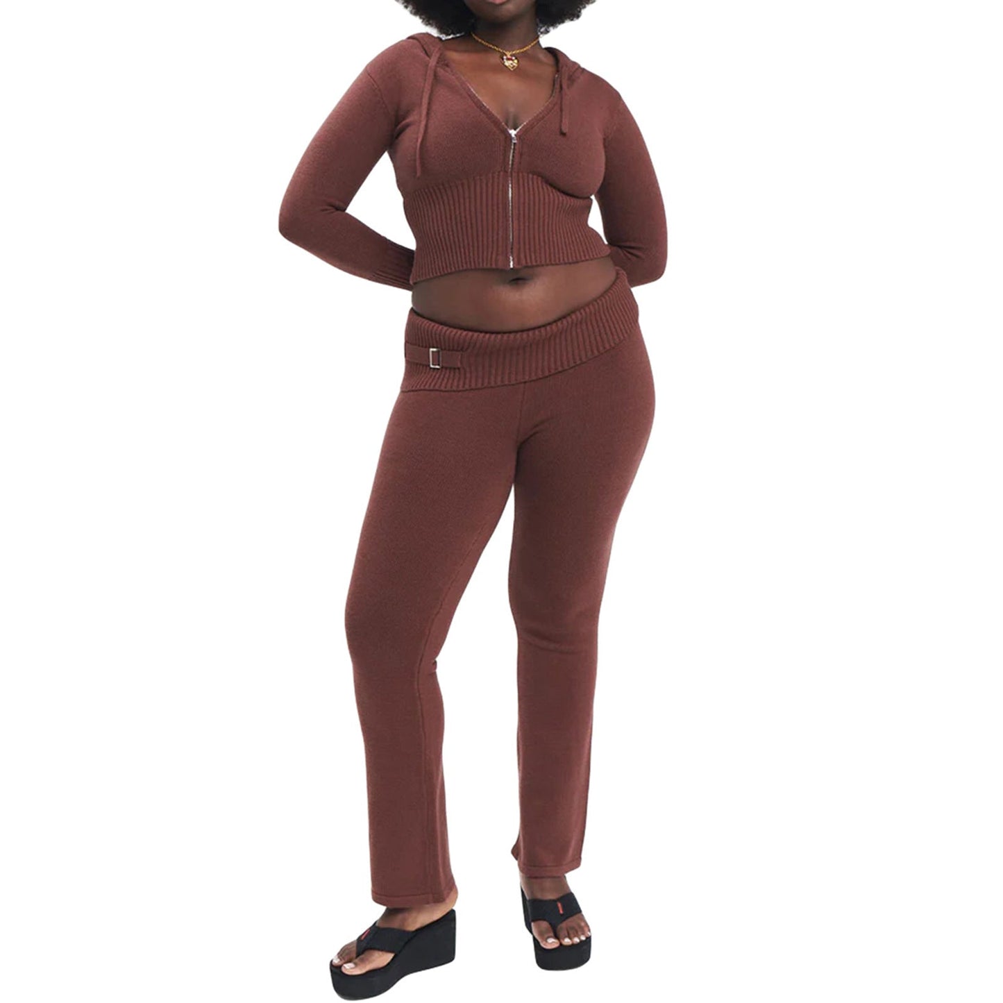 Ensemble sweat et pantalon taille haute