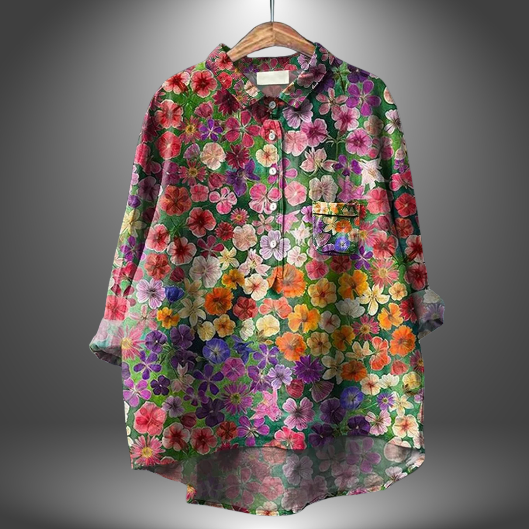 Luiza - Chemise à fleurs faite main