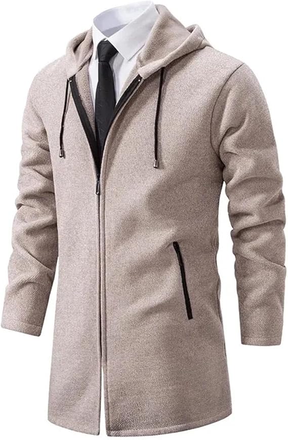 | Sweat-shirt à capuche surdimensionné à fermeture éclair pour hommes - Manteau d'hiver à manches longues