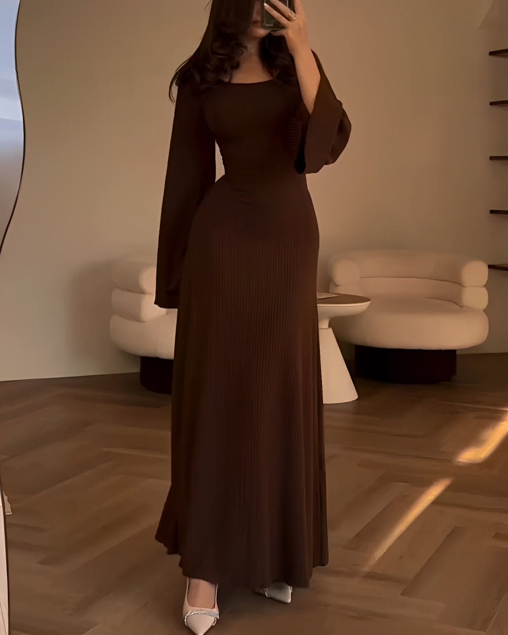 Chanella | Robe longue en maille élégante
