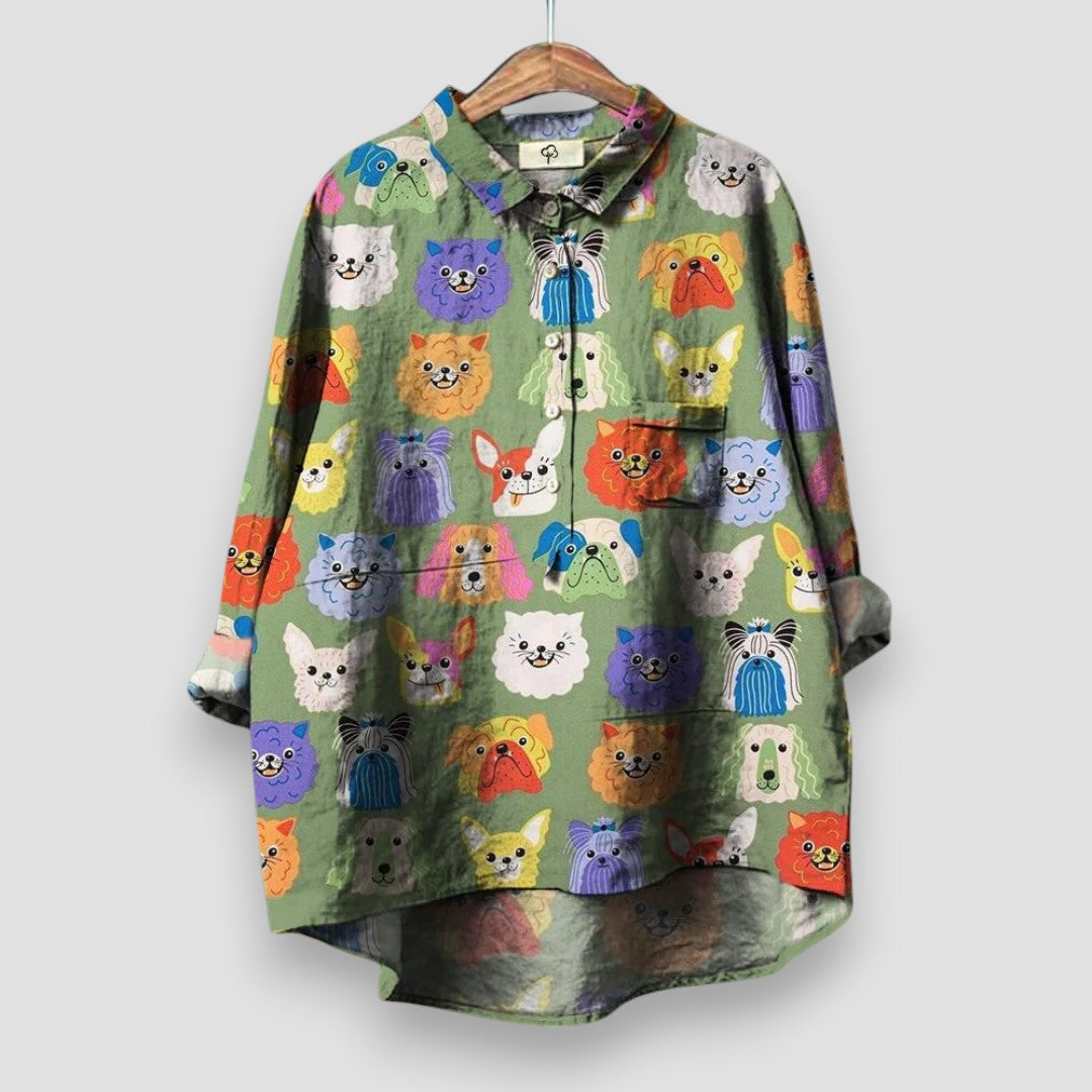 Kathrin | Chemise Femme Imprimé Chien