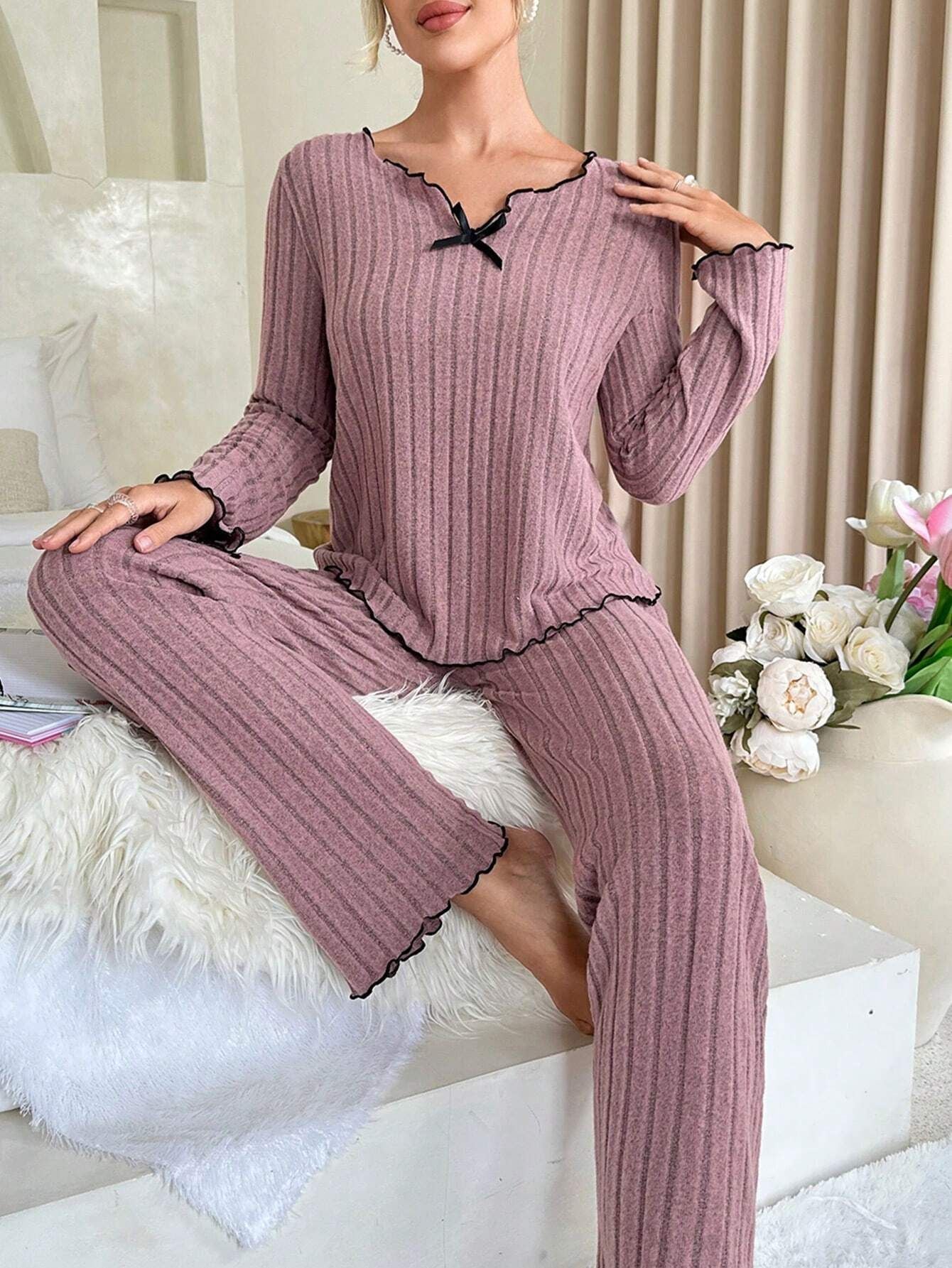 Ensemble pyjama à bordures