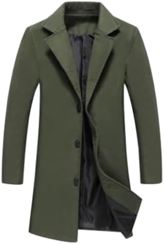 | Nouveau manteau long en coton et laine mélangée pour hommes - Mode décontractée et professionnelle