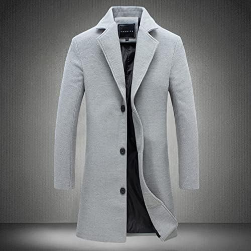 | Nouveau manteau long en coton et laine mélangée pour hommes - Mode décontractée et professionnelle