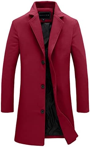 | Nouveau manteau long en coton et laine mélangée pour hommes - Mode décontractée et professionnelle