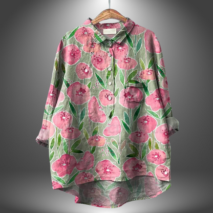Luiza - Chemise à fleurs faite main
