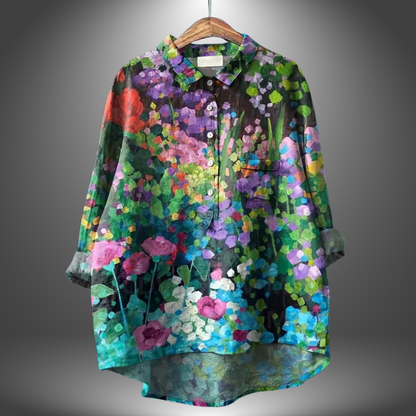 Luiza - Chemise à fleurs faite main