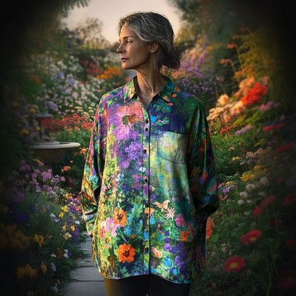 Luiza - Chemise à fleurs faite main
