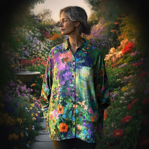 Luiza - Chemise à fleurs faite main