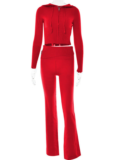 Ensemble sweat et pantalon taille haute
