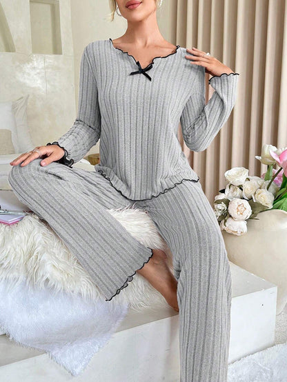 Ensemble pyjama à bordures